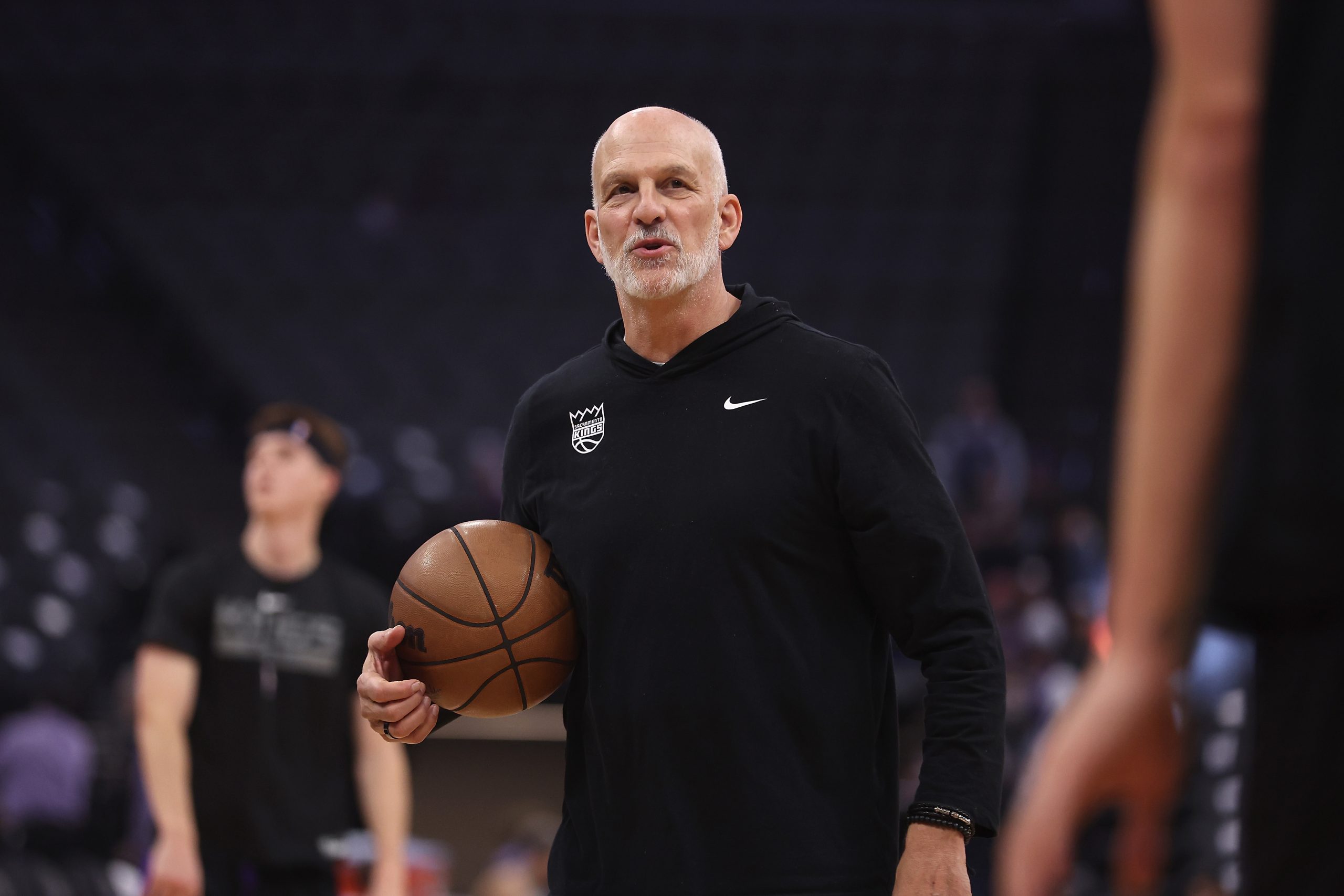 Jay Triano Assistatnt Coach of of the Sacramento Kings looks on before the game against the Memphis...