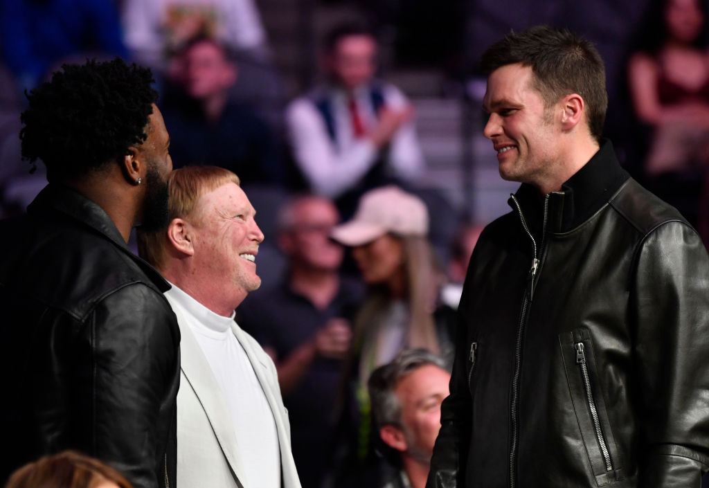Mark Davis and Tom Brady attend the UFC 246 event at T-Mobile Arena on January 18, 2020 in Las Vega...