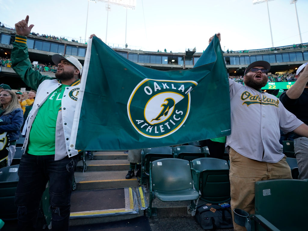 Oakland Athletics fans fill RingCentral Coliseum during a reverse boycott game against the Tampa Ba...