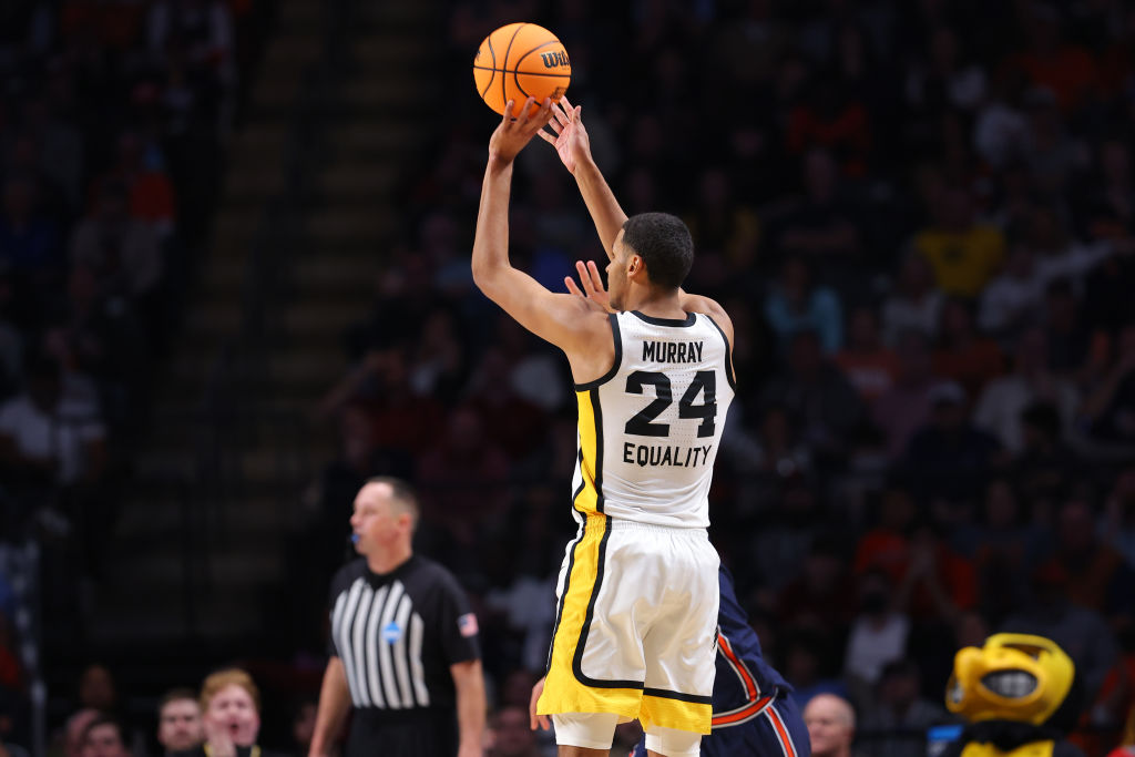 Kris Murray #24 of the Iowa Hawkeyes. Will the Kings select him in the 2023 NBA Draft on Thursday, ...