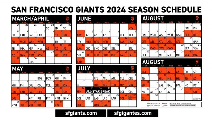 San Francisco Giants release 2024 regular season schedule - Sactown Sports