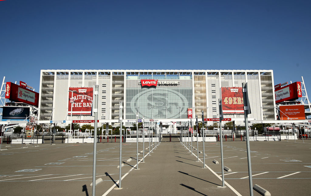 Exterior view of the stadium prior to the Philadelphia Eagles v San Francisco 49ers game at Levi's ...