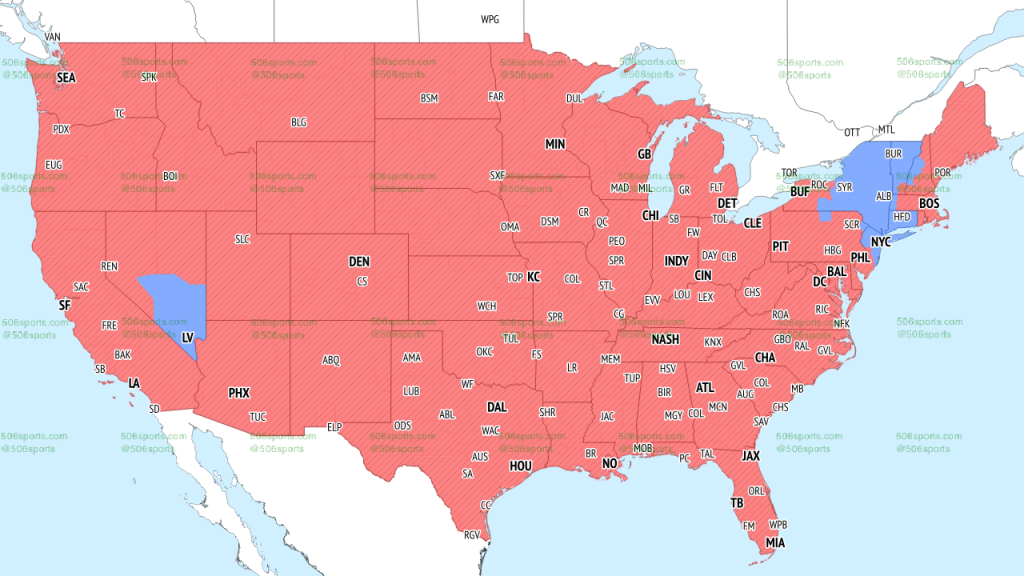 Viewing map for Week 9. (Courtesy of 506 Sports)