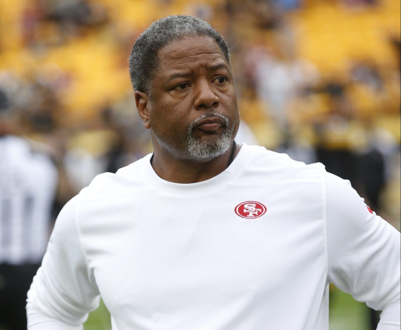 Defensive Coordinator Steve Wilks of the San Francisco 49ers before the game against the Pittsburgh...
