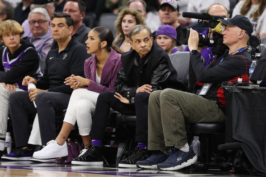 Anjali Ranadivé sits next to her father, Sacramento Kings owner Vivek Ranadivé, at game seven of ...