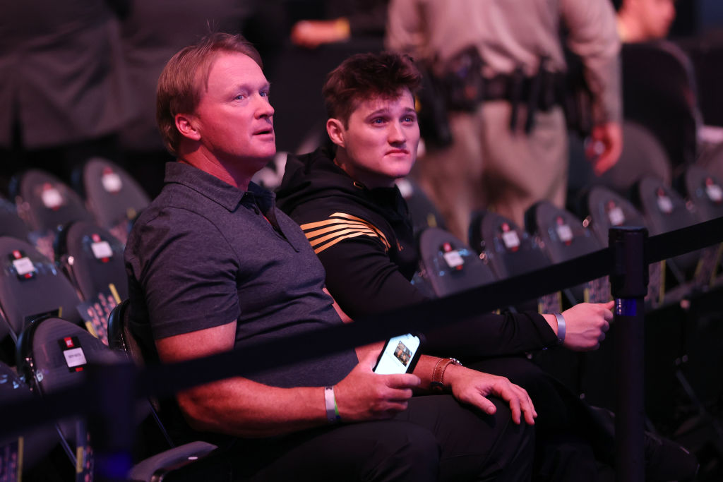 Former NFL head coach John Gruden is seen in attendance during the UFC 282 event at T-Mobile Arena ...