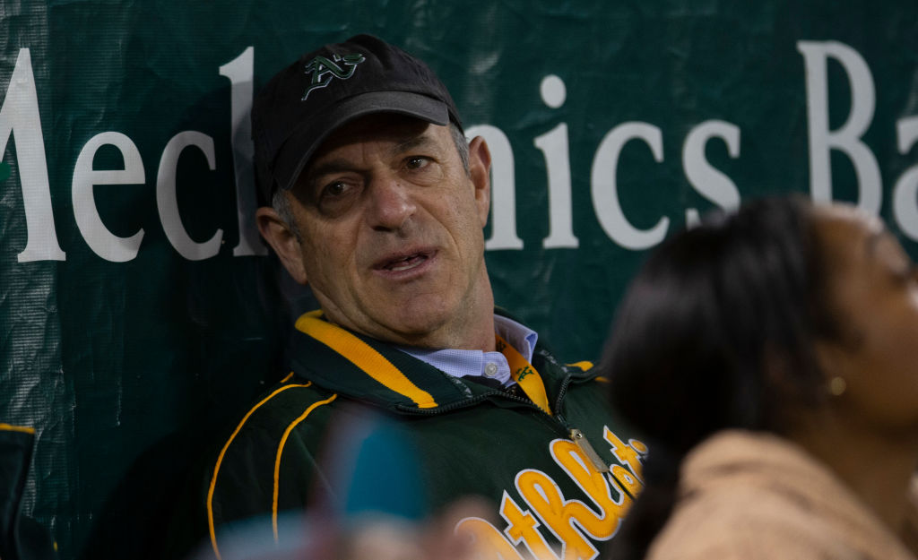 Managing Partner John Fisher of the Oakland Athletics in the stands during the game against the Chi...
