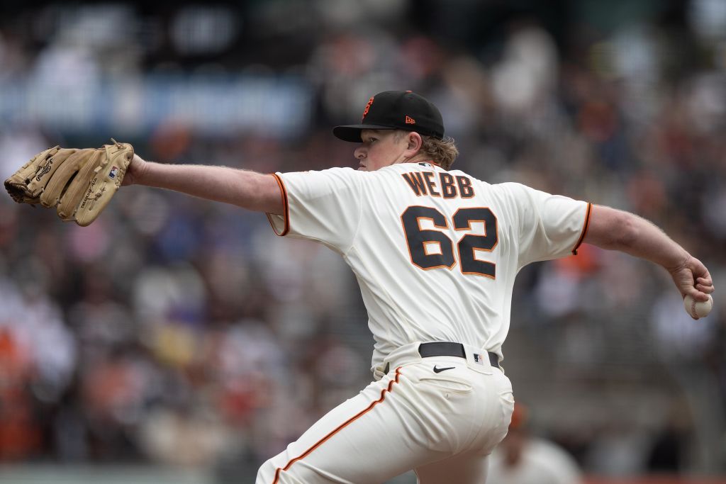 San Francisco, CA - July 09: Logan Webb #62 of the San Francisco Giants pitches against the Colorad...