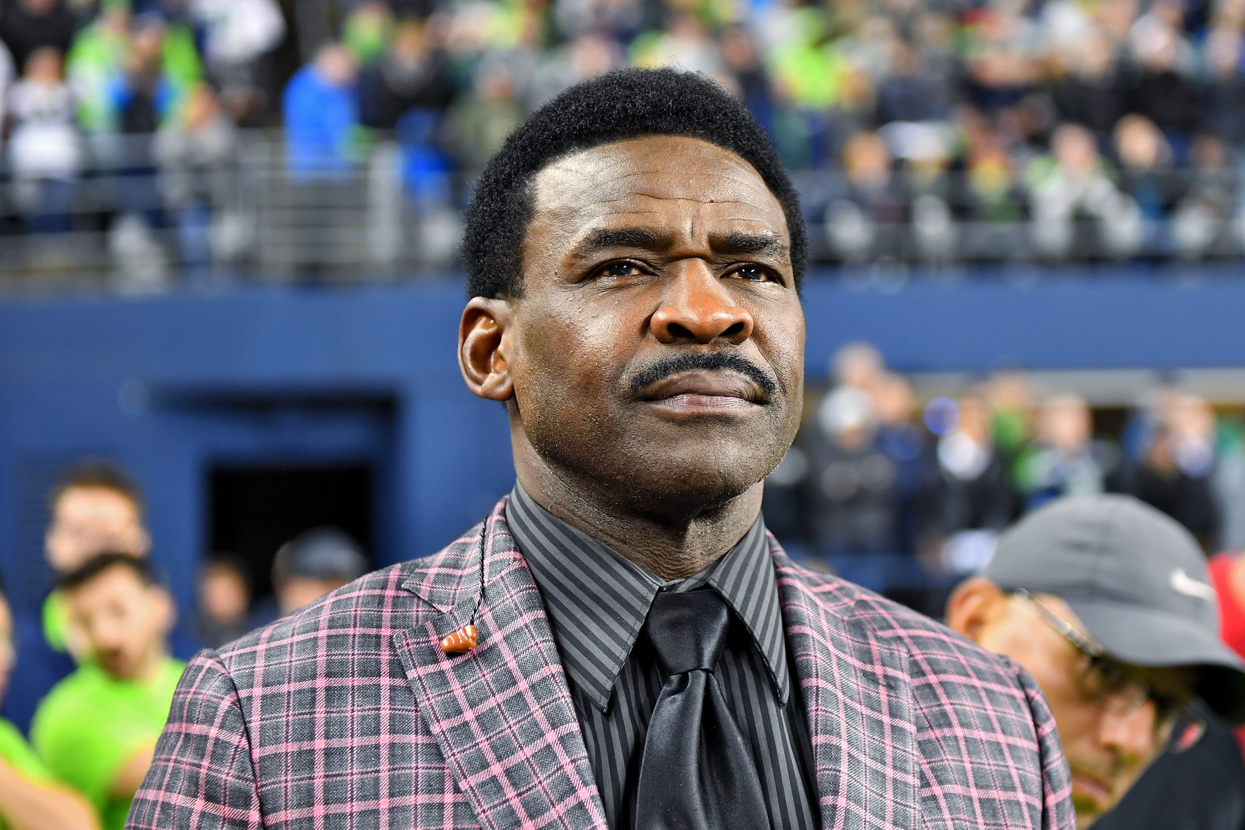 HOF wide receiver Michael Irvin of the Dallas Cowboys watches the game against the Seattle Seahawks...