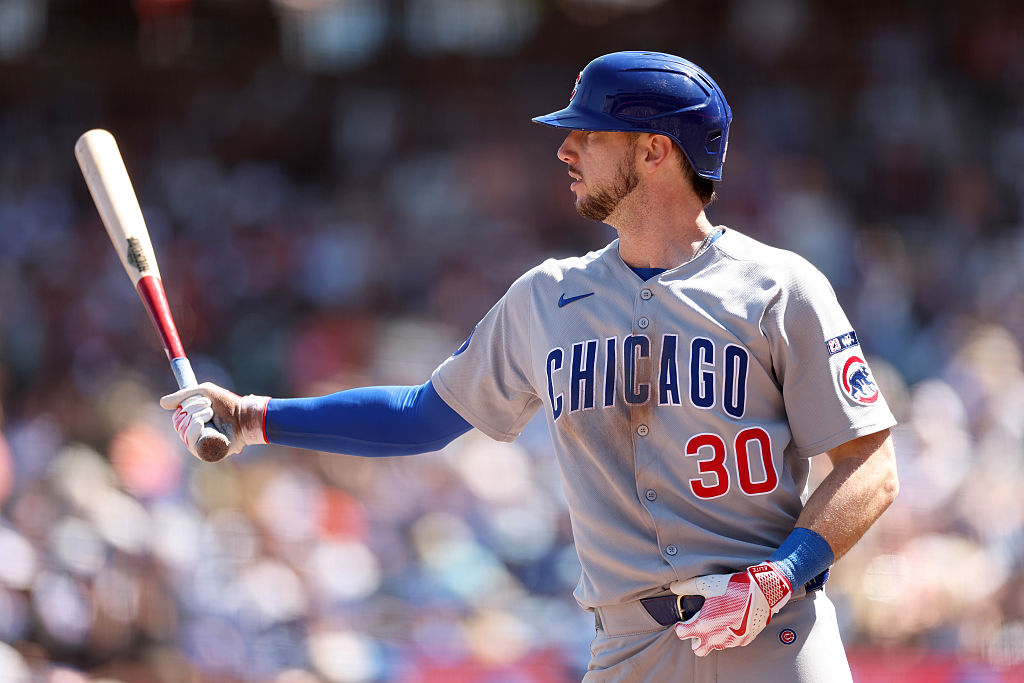 SAN FRANCISCO, CALIFORNIA - AUGUST 28: Kyle Tucker #30 of the Chicago Cubs bats against the San Fra...