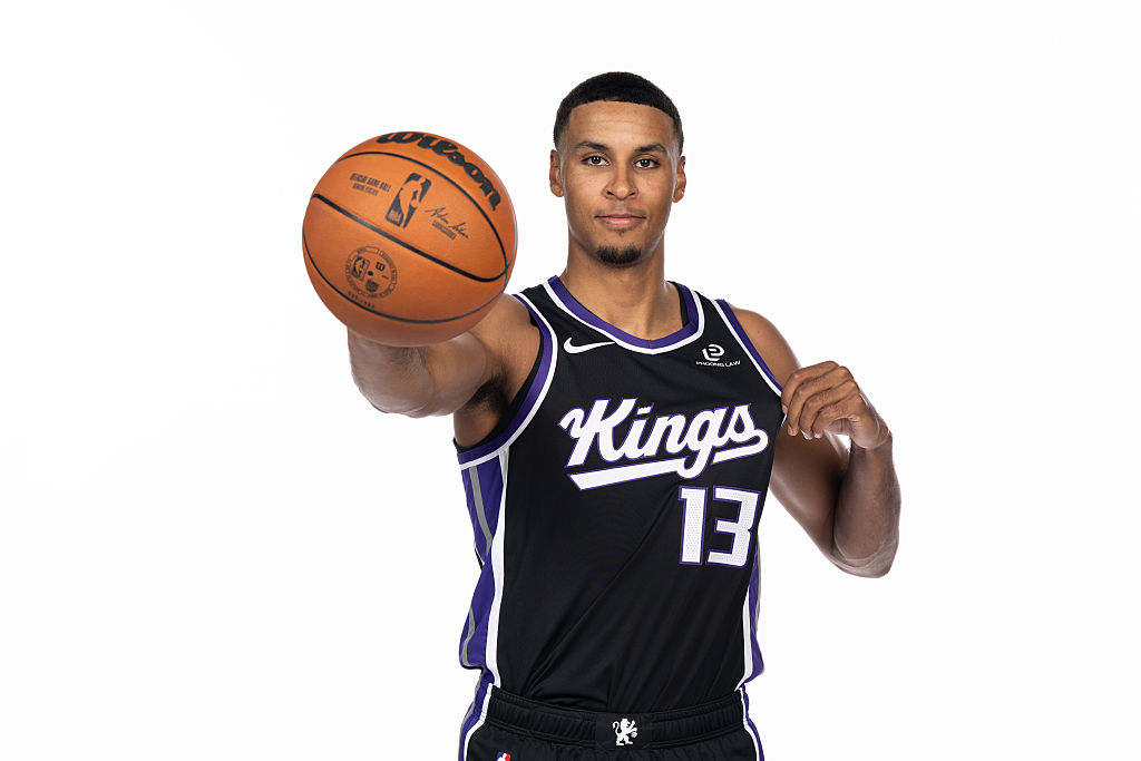 SACRAMENTO, CALIFORNIA - SEPTEMBER 29: Keegan Murray #13 of the Sacramento Kings poses for a photo ...