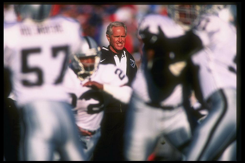 15 Dec 1996: Oakland Raiders head coach Mike White looks on during a game against the Denver Bronco...
