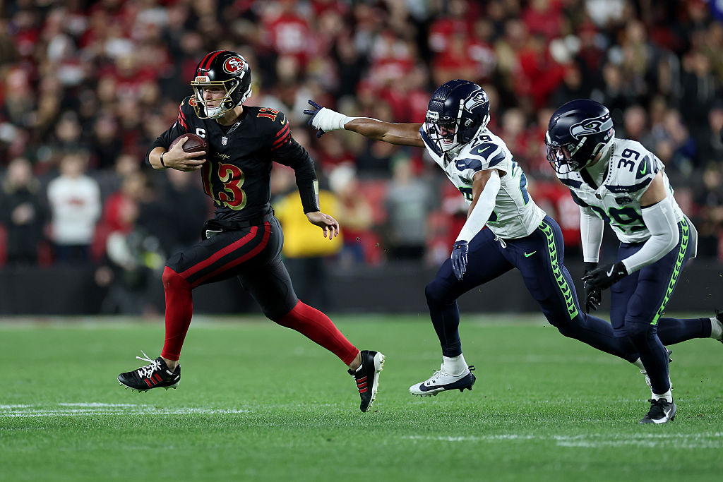 SANTA CLARA, CALIFORNIA - JANUARY 03: Brock Purdy #13 of the San Francisco 49ers in action during t...