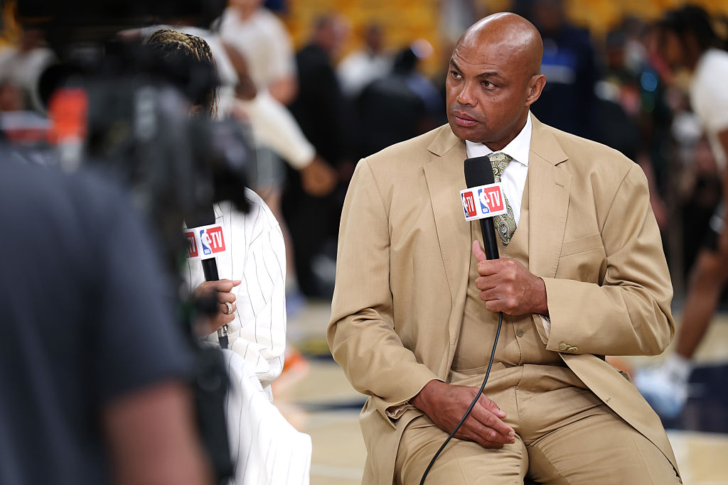 INDIANAPOLIS, INDIANA - JUNE 13: Commentator and former NBA player Charles Barkley looks on before ...