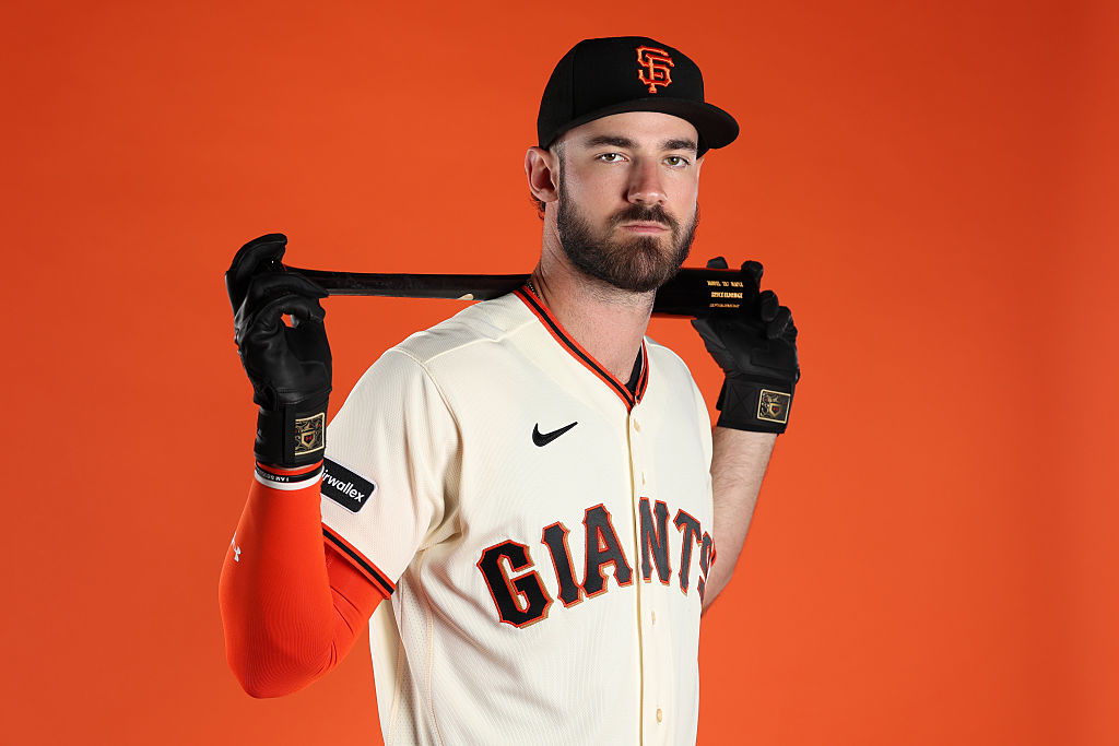 SCOTTSDALE, ARIZONA - FEBRUARY 19: Bryce Eldridge #8 of the San Francisco Giants poses for a portra...