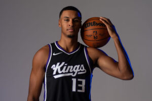 SACRAMENTO, CALIFORNIA - SEPTEMBER 30: Keegan Murray poses for a photo during a media day photo shoot at Sacramento Kings Practice Facility on September 30, 2024 in Sacramento, California. NOTE TO USER: User expressly acknowledges and agrees that, by downloading and or using this photograph, User is consenting to the terms and conditions of the Getty Images License Agreement. (Photo by John Todd/Getty Images)