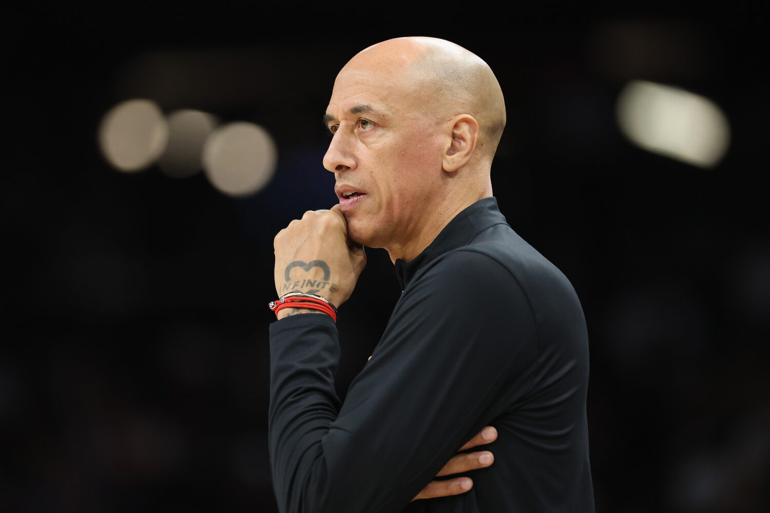 PHOENIX, ARIZONA - OCTOBER 22: Head coach Doug Christie of the Sacramento Kings looks on during the...