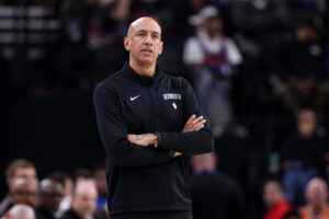 INGLEWOOD, CALIFORNIA - DECEMBER 30: Head coach Doug Christie of the Sacramento Kings looks on against the Los Angeles Clippers during the second quarter at Intuit Dome on December 30, 2025 in Inglewood, California. NOTE TO USER: User expressly acknowledges and agrees that, by downloading and or using this photograph, user is consenting to the terms and conditions of the Getty Images License Agreement. (Photo by Luke Hales/Getty Images)