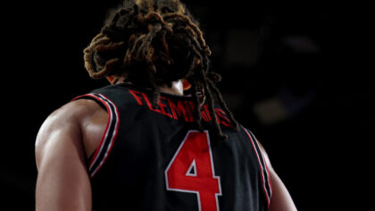 HOUSTON, TEXAS - JANUARY 18: A detailed view of Kingston Flemings #4 of the Houston Cougars jersey during the game against the Arizona State Sun Devils at Fertitta Center on January 18, 2026 in Houston, Texas. (Photo by Kenneth Richmond/Getty Images)