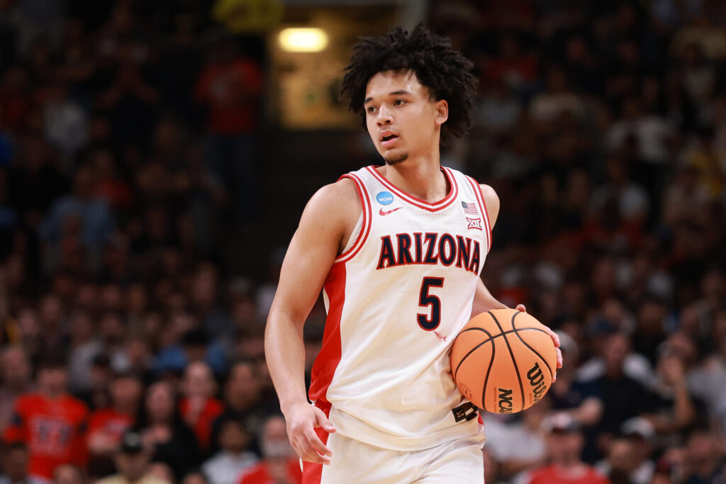 Sactown Scouting Report: Brayden Burries #5 of the Arizona Wildcats looks on during the second half of a game against the Purdue Boilermakers in the Elite Eight of the 2026 NCAA Men's Basketball Tournament at SAP Center on March 28, 2026 in San Jose, California. (Photo by Ezra Shaw/Getty Images)