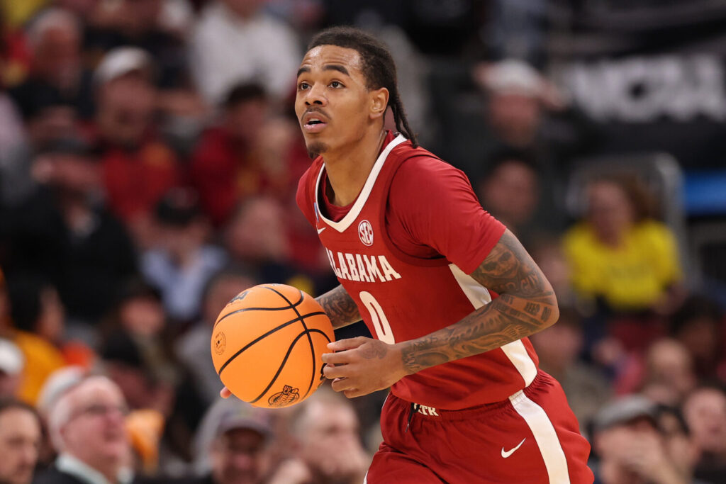 Sactown Scouting Report: Labaron Philon #0 of the Alabama Crimson Tide dribbles against the Michigan Wolverines in the Sweet Sixteen of the 2026 NCAA Men's Basketball Tournament at the United Center on March 27, 2026 in Chicago, Illinois. (Photo by Michael Reaves/Getty Images)
