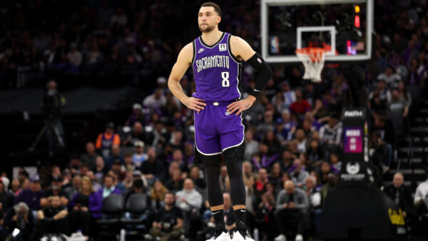 SACRAMENTO, CALIFORNIA - FEBRUARY 24: Zach LaVine #8 of the Sacramento Kings stands on the court during their game against the Charlotte Hornets at Golden 1 Center on February 24, 2025 in Sacramento, California. NOTE TO USER: User expressly acknowledges and agrees that, by downloading and/or using this photograph, user is consenting to the terms and conditions of the Getty Images License Agreement. (Photo by Ezra Shaw/Getty Images)