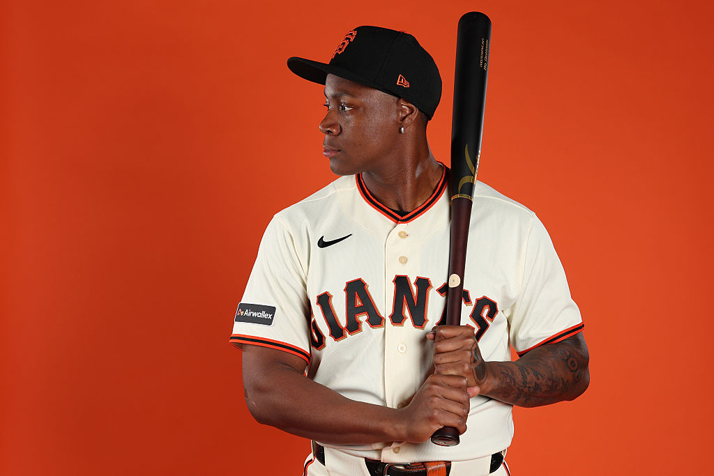 SCOTTSDALE, ARIZONA - FEBRUARY 19: Bo Davidson #91 of the San Francisco Giants poses for a portrait during photo day at Scottsdale Stadium on February 19, 2026 in Scottsdale, Arizona. (Photo by Chris Coduto/Getty Images)