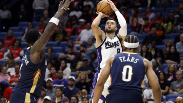 NEW ORLEANS, LOUISIANA - OCTOBER 29: Zach LaVine #8 of the Sacramento Kings shots over Zion Williamson #1 of the New Orleans Pelicans during the first half of the game at Smoothie King Center on October 29, 2026 in New Orleans, Louisiana. NOTE TO USER: User expressly acknowledges and agrees that, by downloading and or using this photograph, User is consenting to the terms and conditions of the Getty Images License Agreement. (Photo by Tyler Kaufman/Getty Images)
